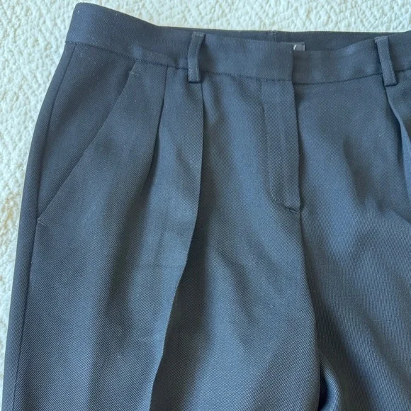 Theory Women's Wool Black Straight Leg Pants Size 6 - Picture 3 of 13